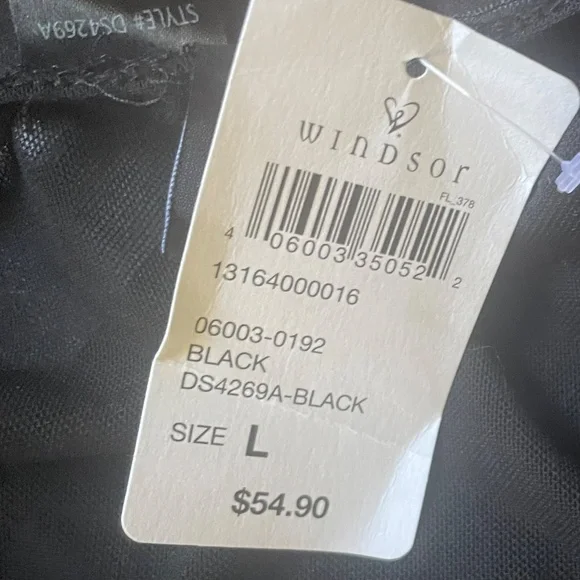 Windsor Black Pearl Black Lingerie NWT - Picture 5 of 5